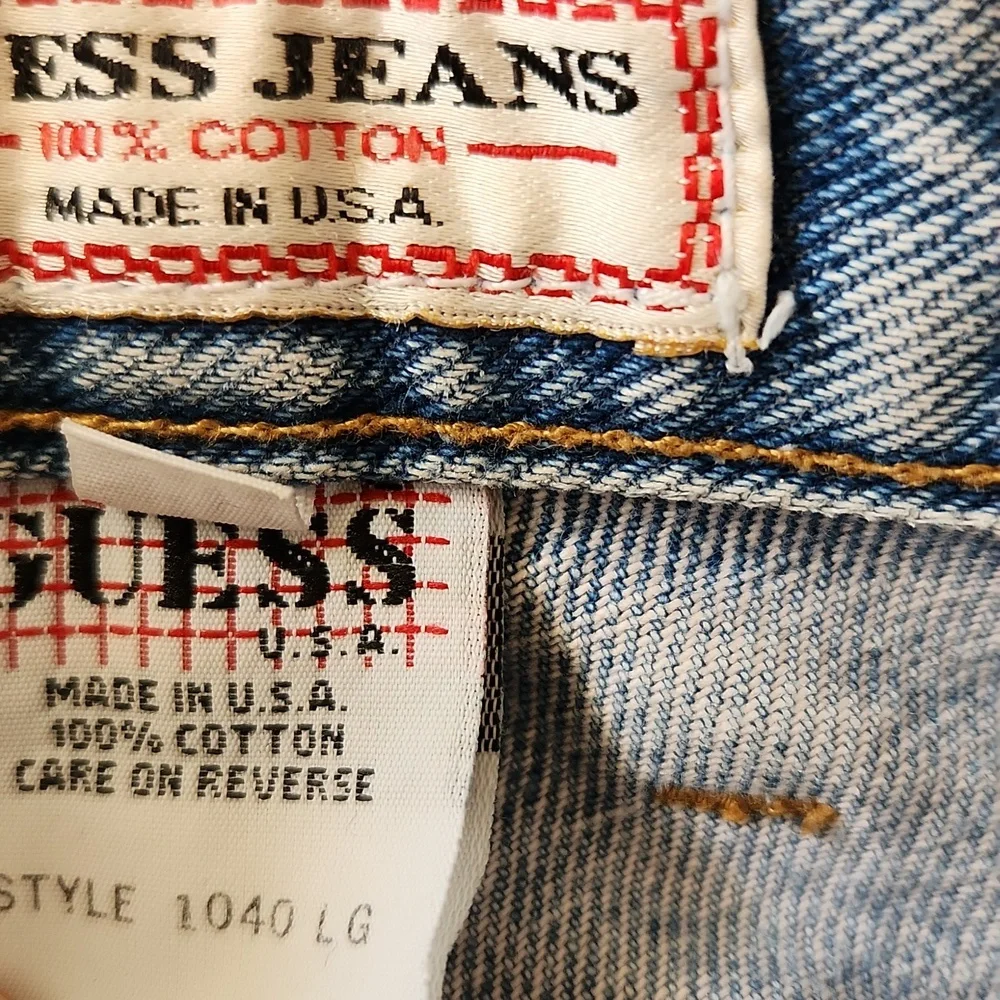 Vintage Guess by Marciano USA Acid Wash Mom Jeans High Rise Tapered Leg 30 Long - Picture 10 of 14